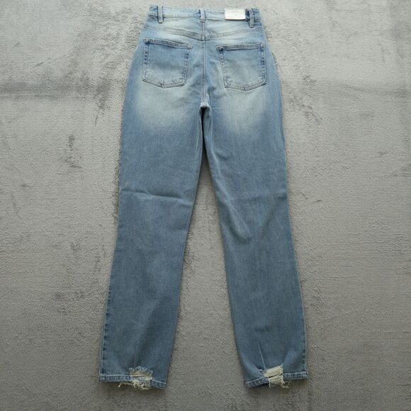 TinselTown Jeans Women's 7 High-Rise Baggy Straight 32.5" Inseam Distressed NWT - Picture 8 of 15